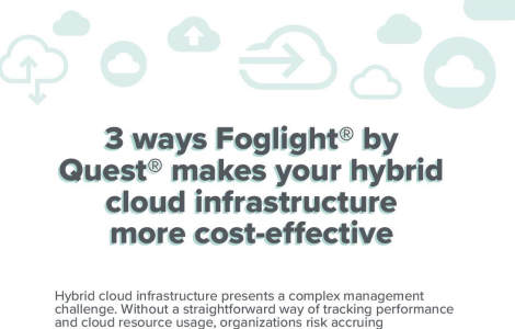 3 ways Foglight by Quest makes your hybrid cloud infrastructure more cost-effective