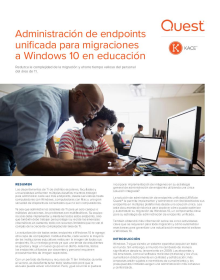 Administración de endpoints unificada para migraciones a Windows 10 en educación