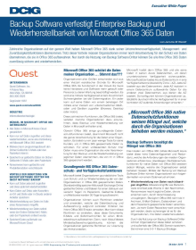 Backup Software verfestigt Enterprise Backup und Wiederherstellbarkeit von Microsoft Offic...