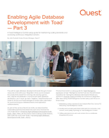 Agile Cookbook Part 3: Enabling Agile Database Development with Toad
