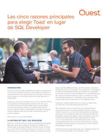 Las cinco razones principales para elegir Toad®  en lugar de SQL Developer