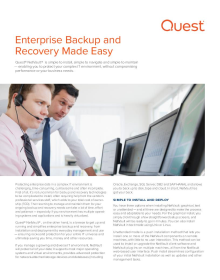 Simplifying Enterprise Backup and Recovery