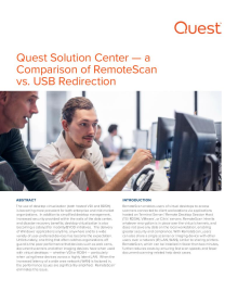 Solution Center - a comparison of RemoteScan vs. USB redirection