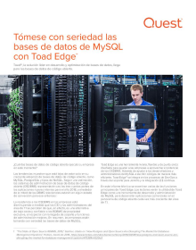 Tómese con seriedad las bases de datos de MySQL con Toad Edge