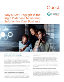 Why Quest Foglight is the Right Database Monitoring Solution for Your Business