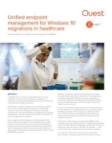  Unified endpoint management for Windows 10 migrations in healthcare