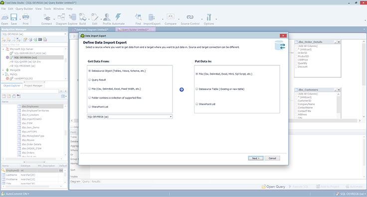 Datenimport und -export