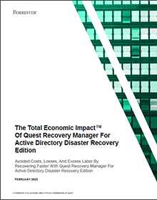 Forrester Consulting study reveals $19.7M savings recovering from ransomware losses with Quest 