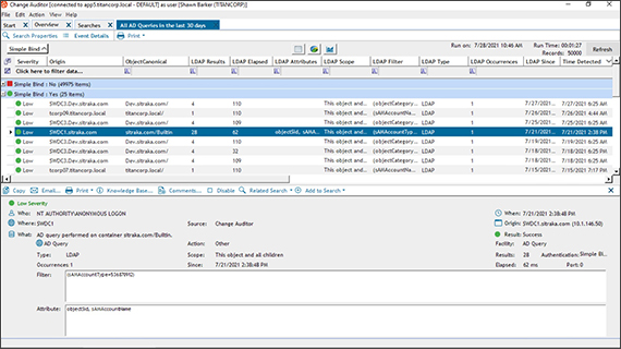 Change Auditor for Active Directory Queries