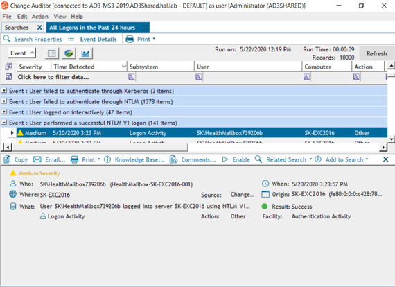 Change Auditor for Logon Activity - Active Directory用户登录报告