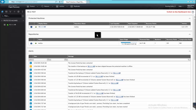 How to backup and restore Toad Intelligence Central using Rapid Recovery