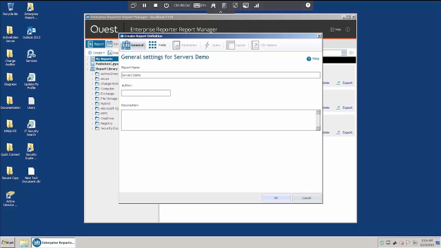 Using Windows Servers features in Enterprise Reporter